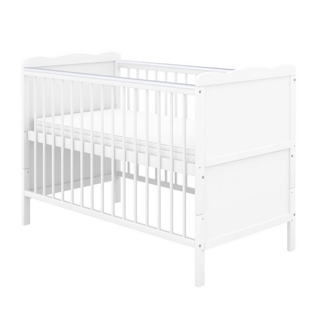 Baby-Delux Babybett Max, Kinderbett 60x120 cm weiß höhenverstellbar mit Bei günstig online kaufen