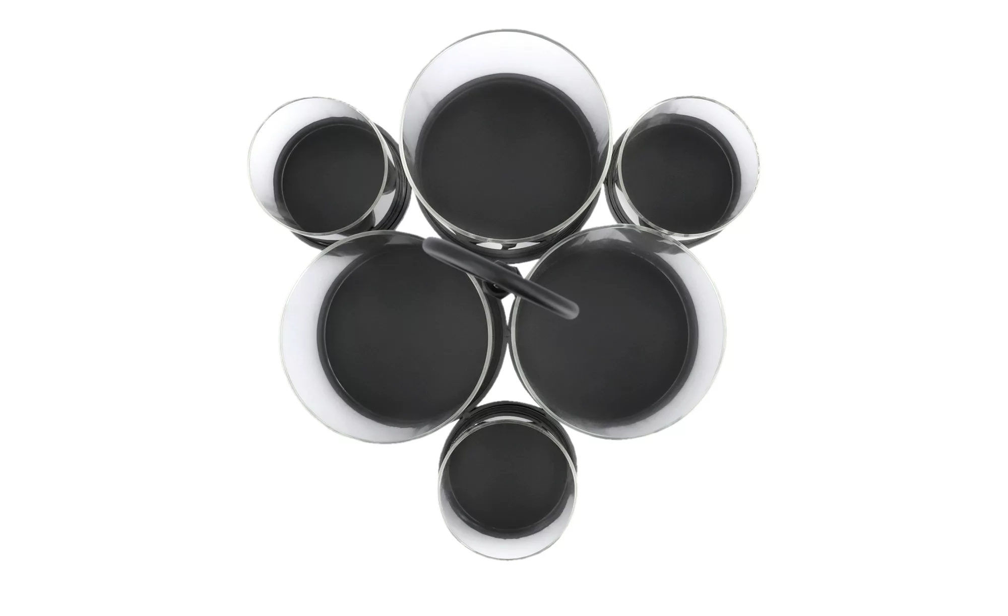 6er Windlicht ¦ schwarz ¦ Glas , Metall ¦ Maße (cm): H: 36  Ø: 25.8 Accesso günstig online kaufen