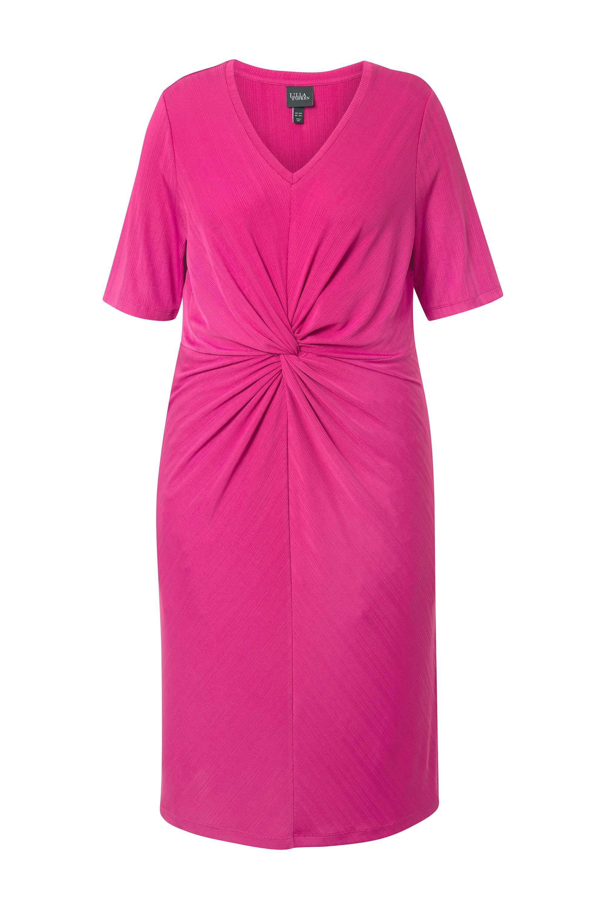 Ulla Popken Jerseykleid Jerseykleid drapiert V-Ausschnitt günstig online kaufen