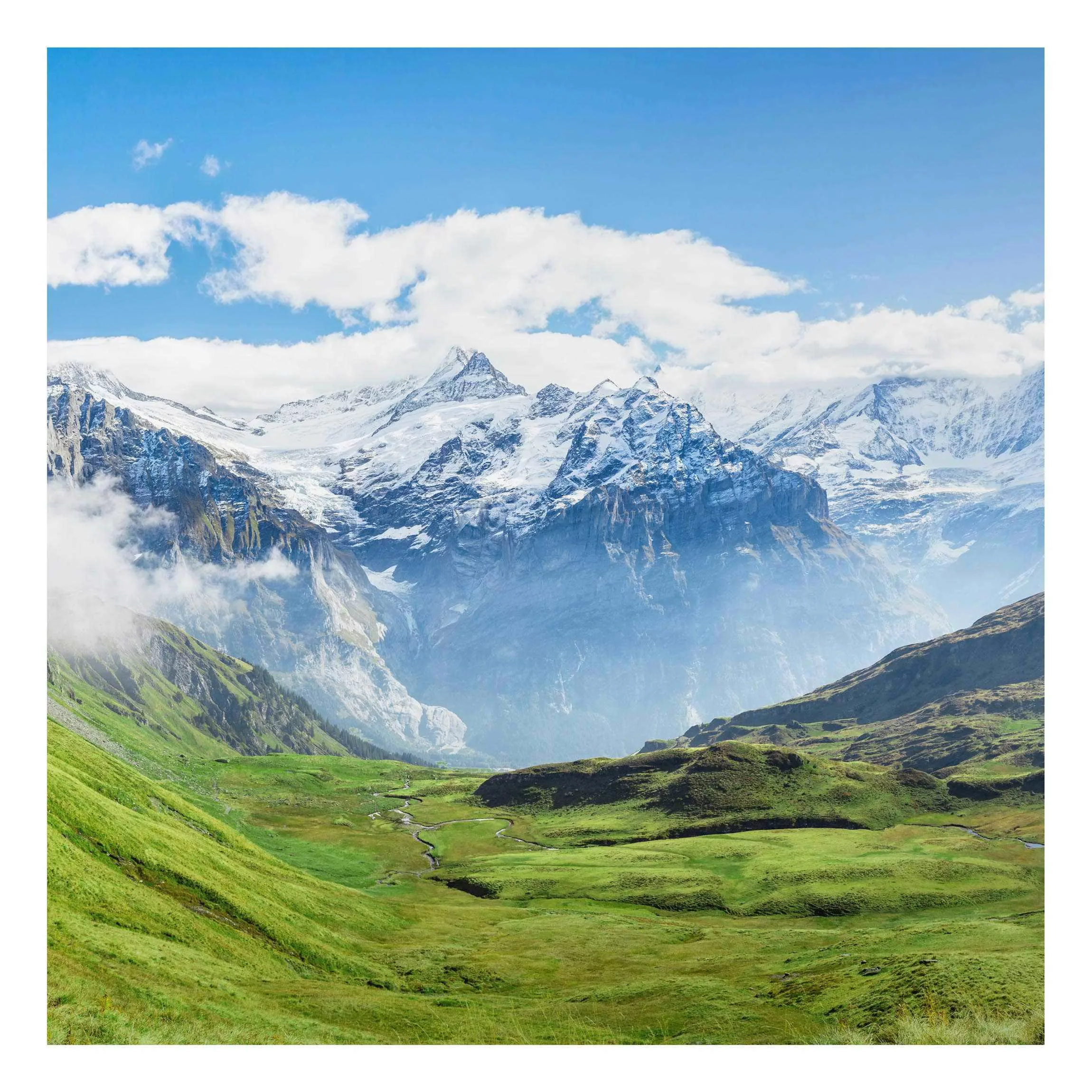 Alu-Dibond Bild Schweizer Alpenpanorama günstig online kaufen