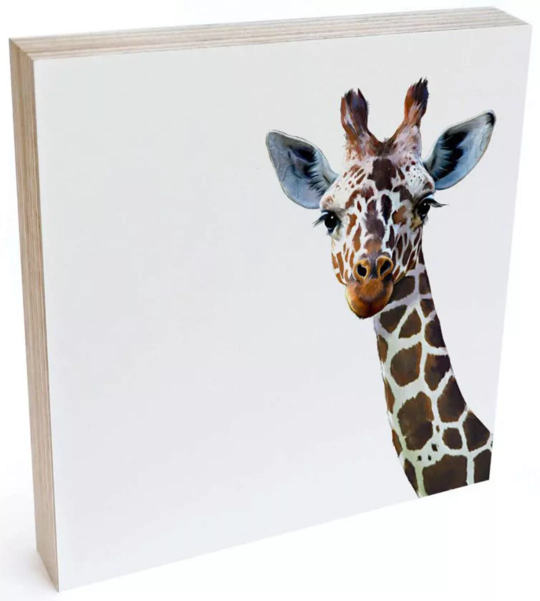 Wall-Art Holzbild "Tischdeko Giraffe Holzbild", Tiere, (1 St.) günstig online kaufen