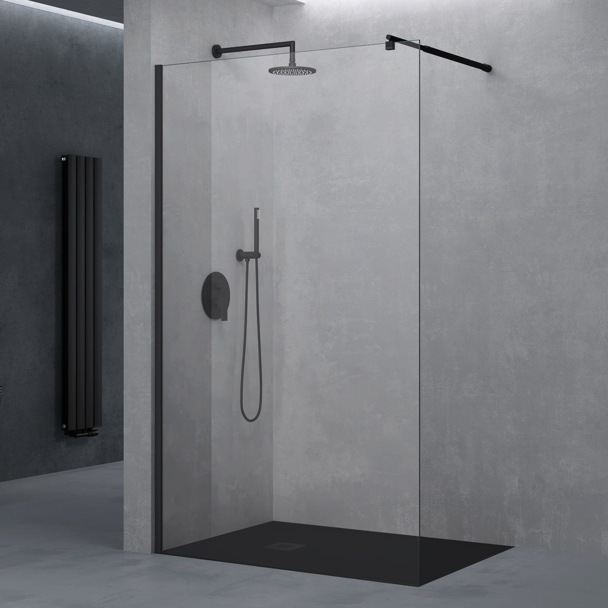 doporro Duschwand für Dusche Duschabtrennung schwarz günstig online kaufen