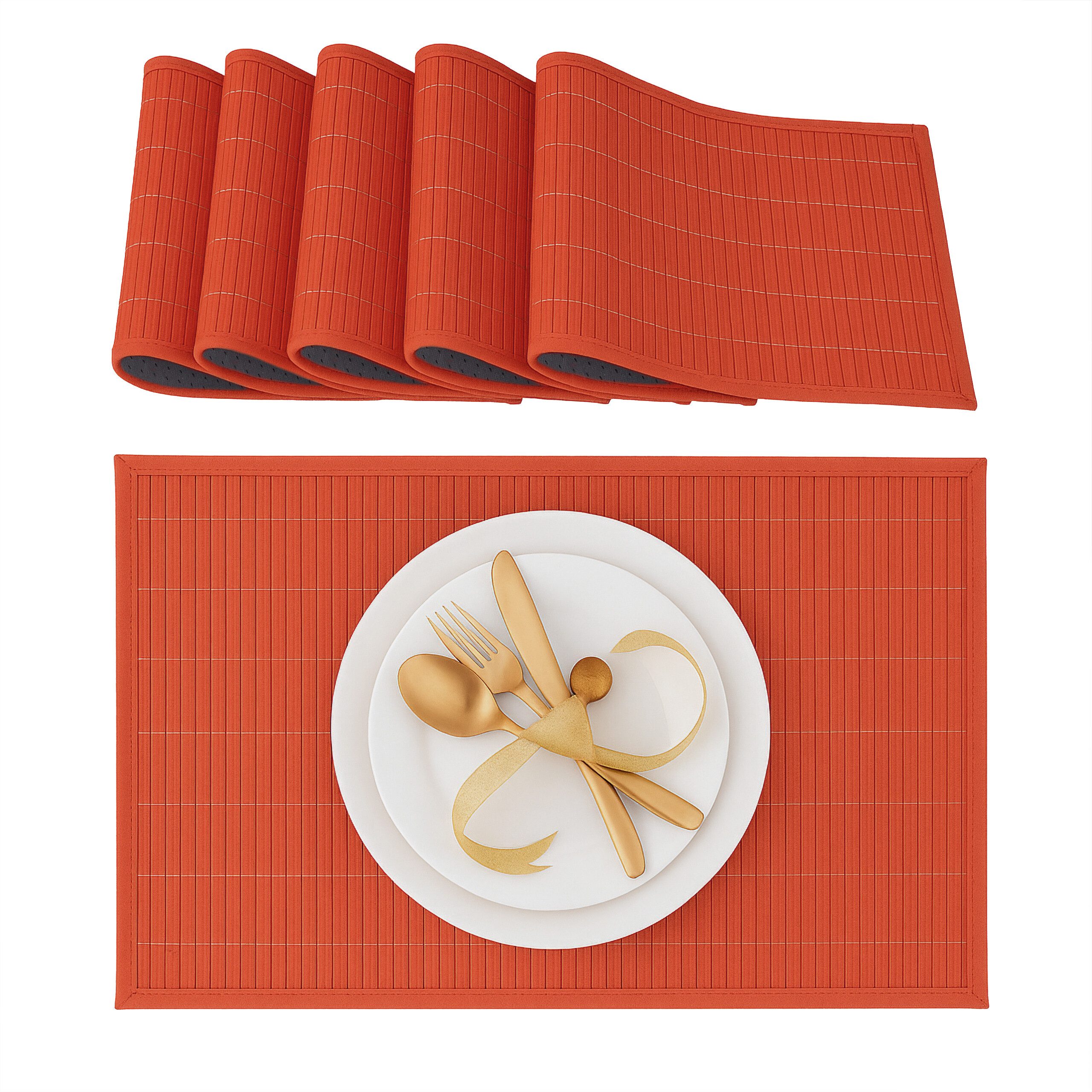 relaxdays Platzset Tischset 6er Set Bambus, günstig online kaufen