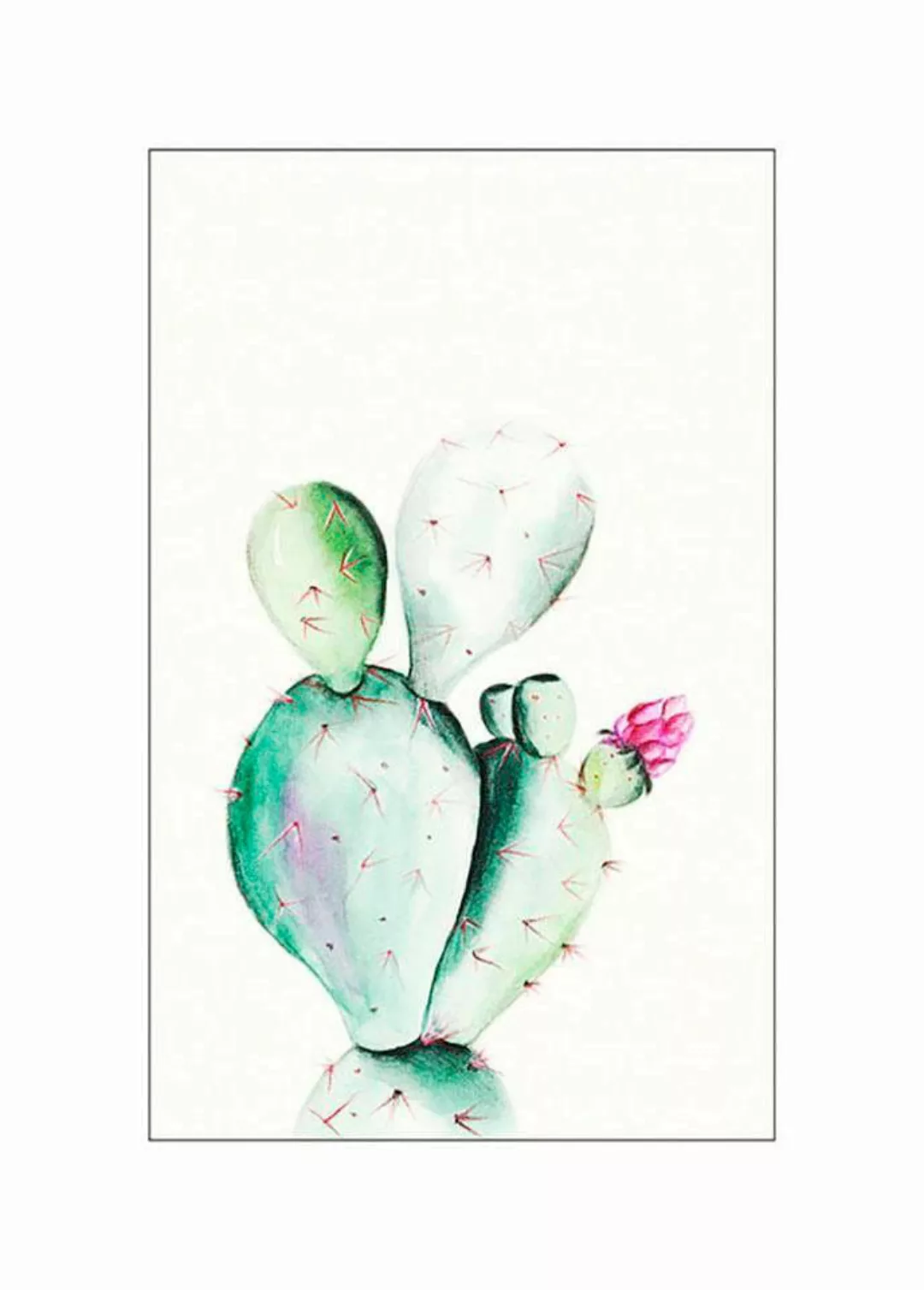 Komar Poster »Prickly Pear Watercolor«, Pflanzen-Blätter, (1 St.), Kinderzi günstig online kaufen