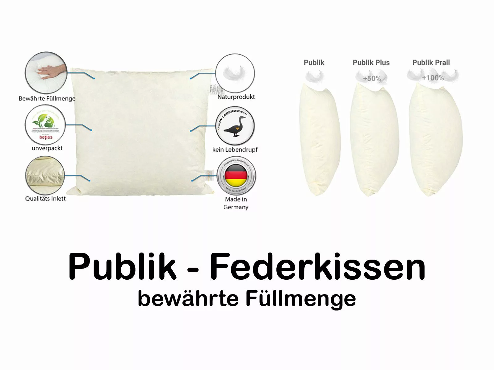 beties Federkissen Publik 2er Set, Füllung: günstig online kaufen