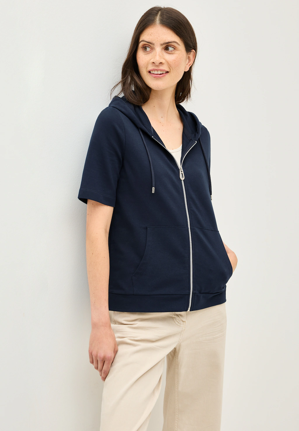 Cecil Kapuzensweatjacke, kurzarm, mit Kordelzug günstig online kaufen