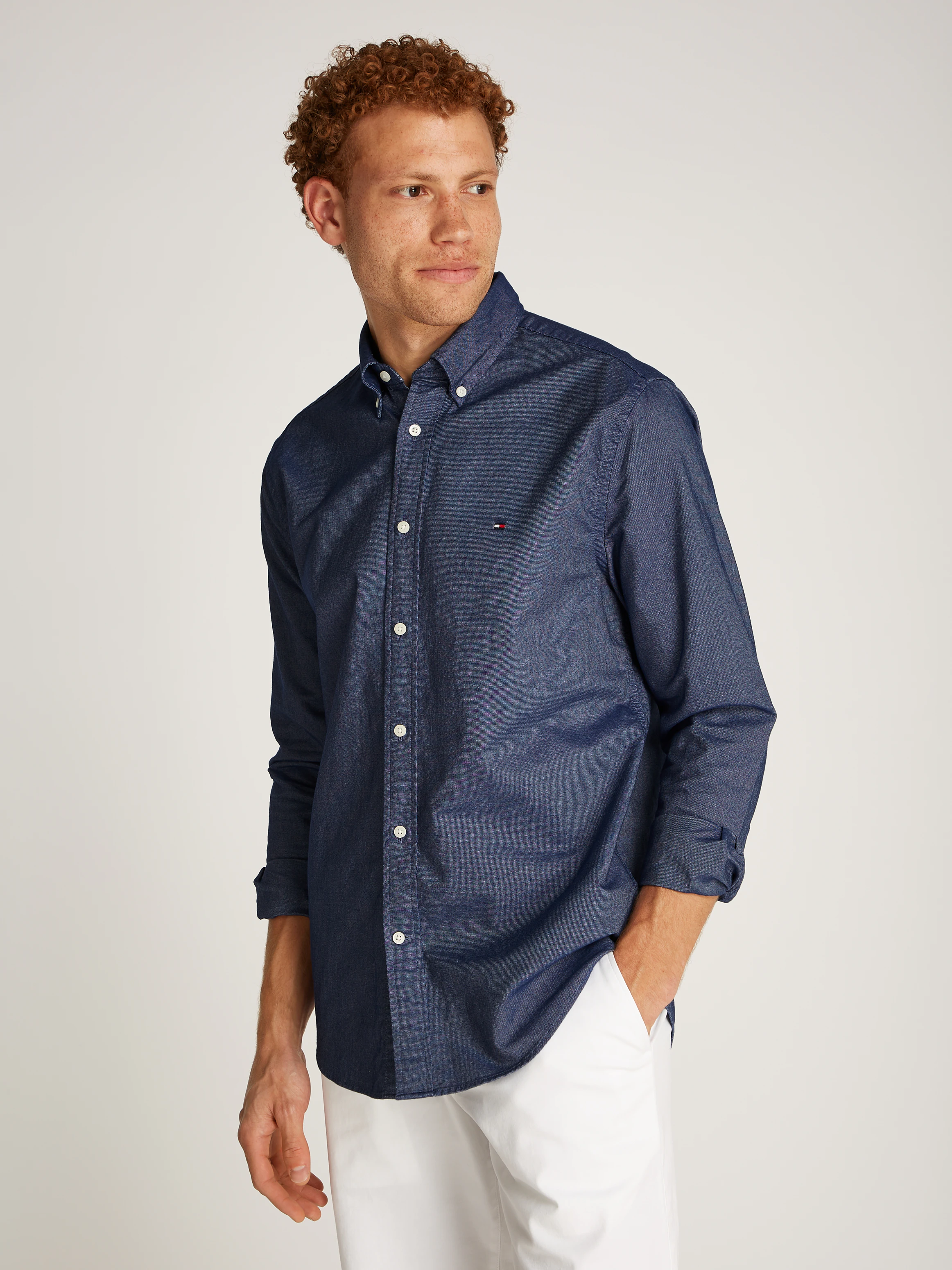 Tommy Hilfiger Langarmhemd SOLID HERITAGE OXFORD günstig online kaufen