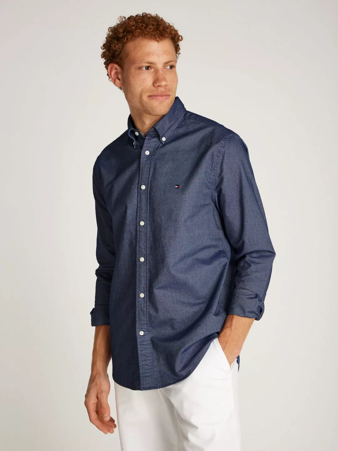 Tommy Hilfiger Langarmhemd SOLID HERITAGE OXFORD RF SHIRT günstig online kaufen