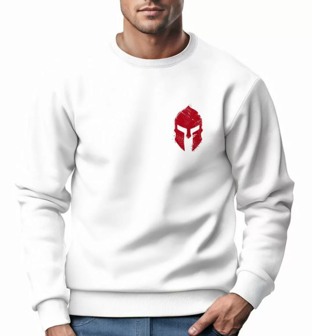 Neverless Sweatshirt Sweatshirt Herren Logo Print Sparta-Helm Spartaner Gla günstig online kaufen