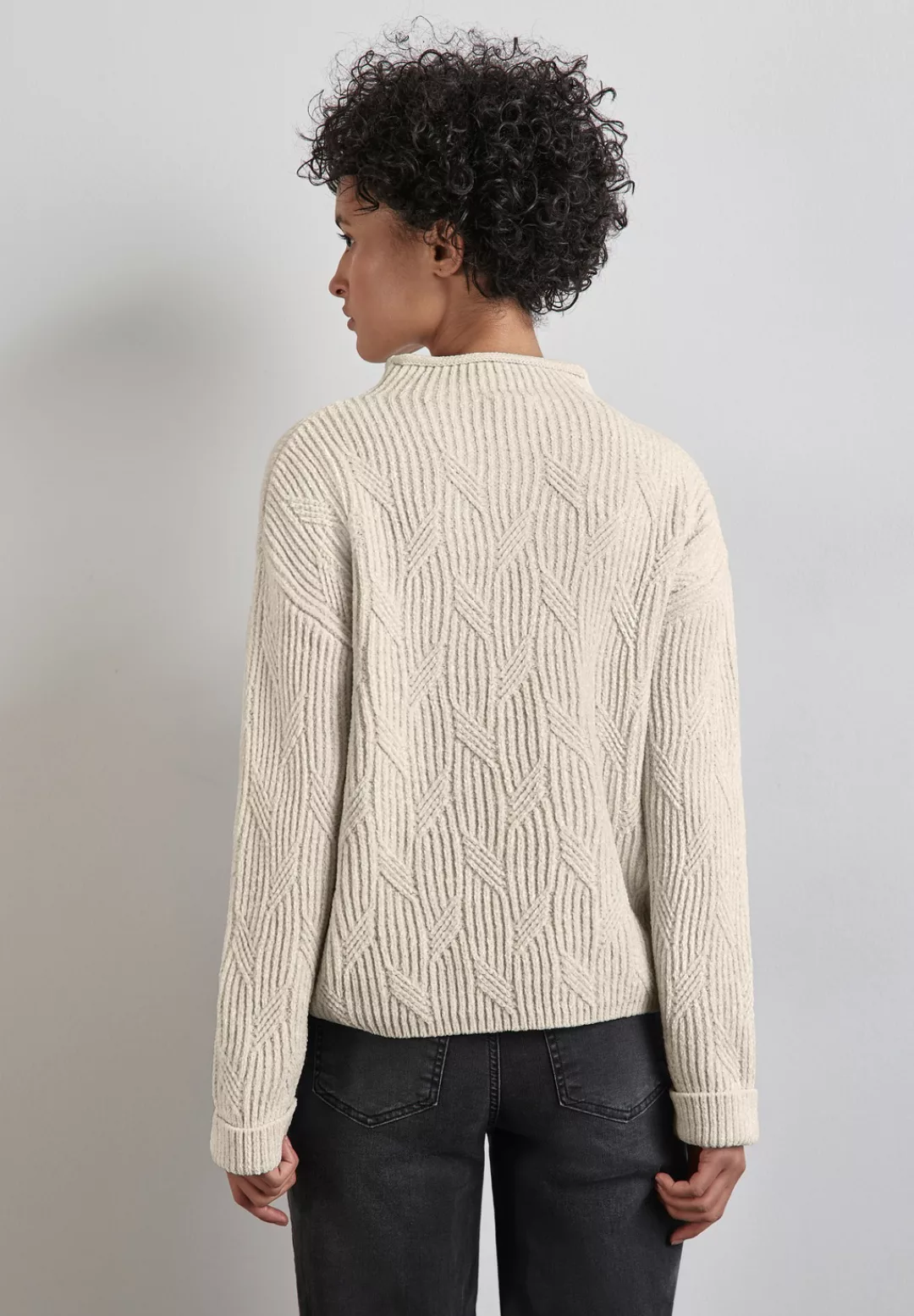 STREET ONE Strickpullover - Chenille Pullover A302840 - Stehkragen günstig online kaufen