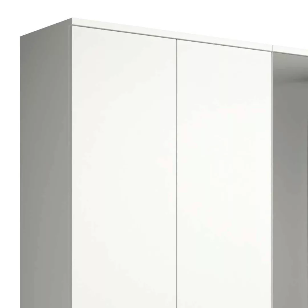 Großer Kleiderschrank mit Spiegel in Weiß Hochglanz (dreiteilig) günstig online kaufen