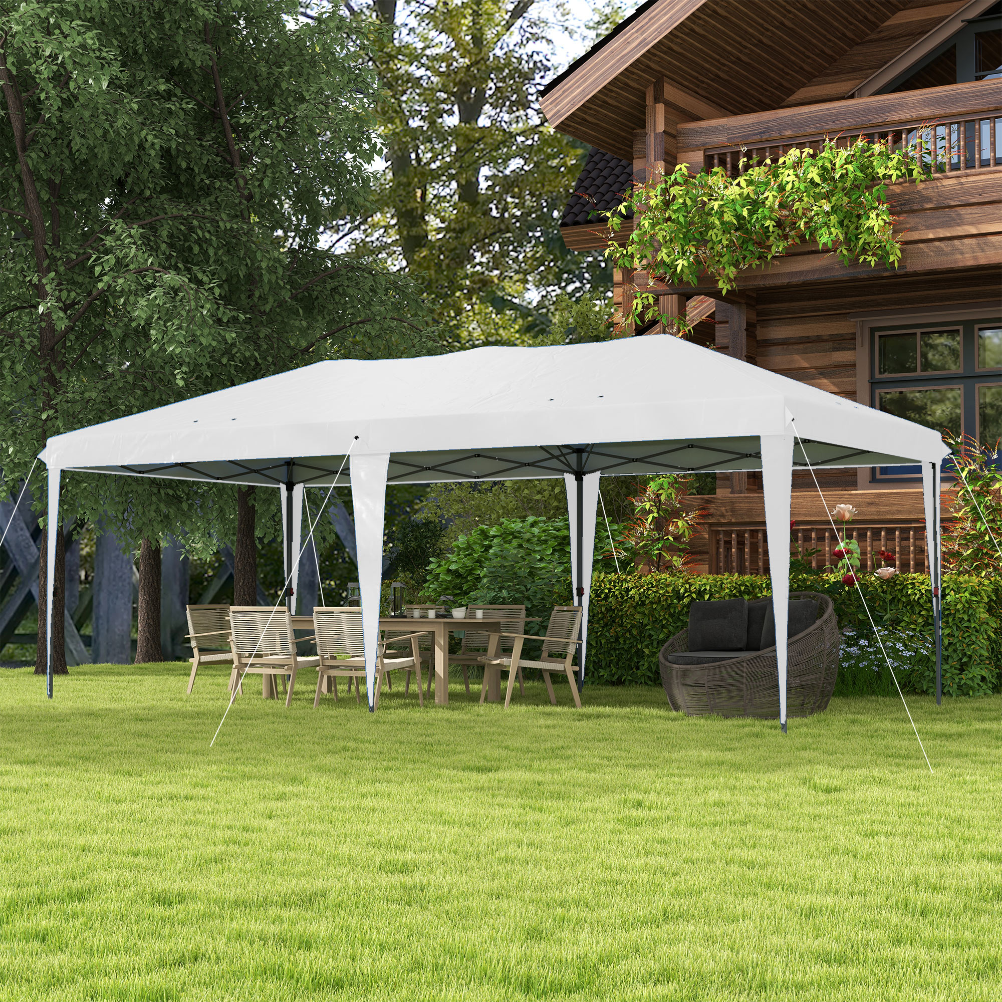 Outsunny Faltpavillon 6x3m Pop-up Gartenzelt höhenverstellbar mit UV-Schutz günstig online kaufen