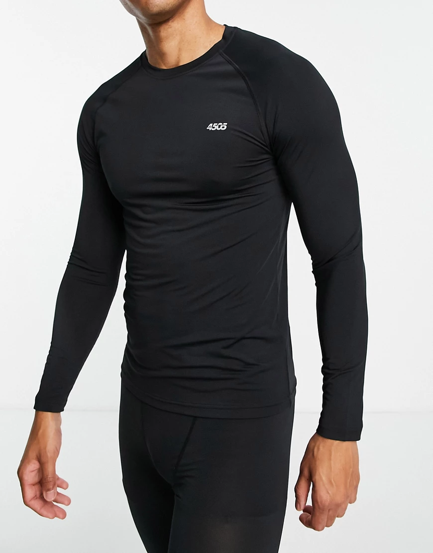 ASOS 4505 – Langärmliges Baselayer-Sport-Shirt in Schwarz günstig online kaufen