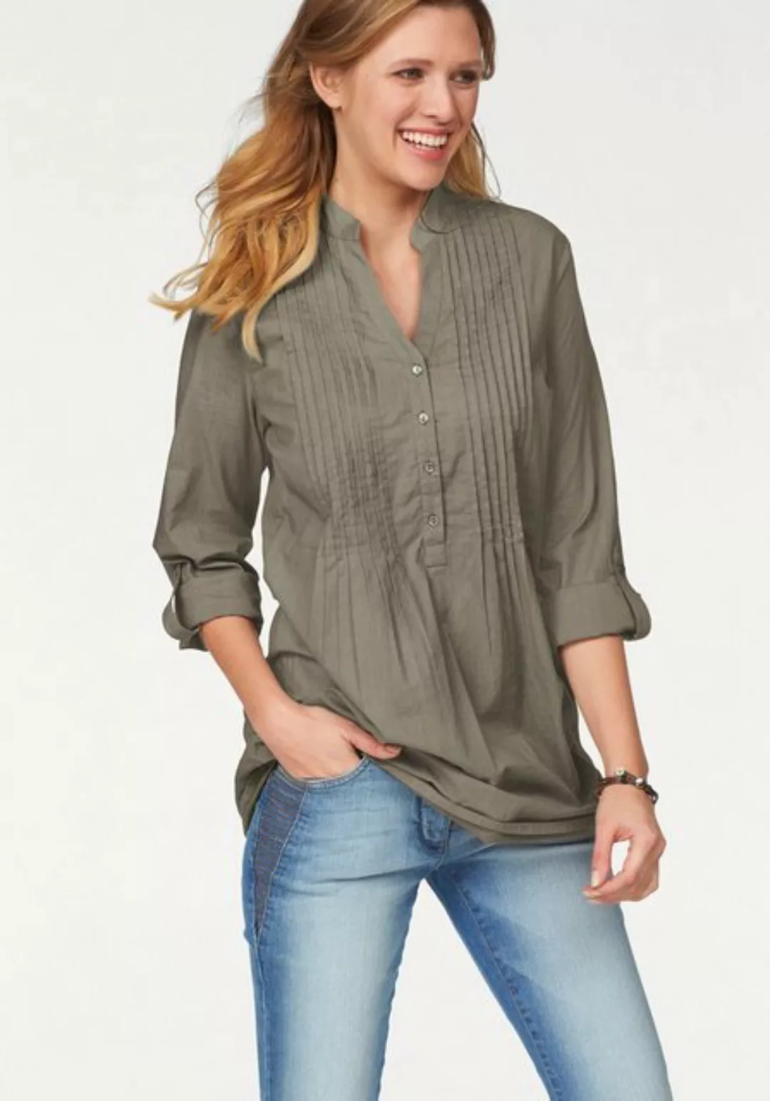 Aniston CASUAL Longbluse mit dekorativer Biesenverarbeitung günstig online kaufen