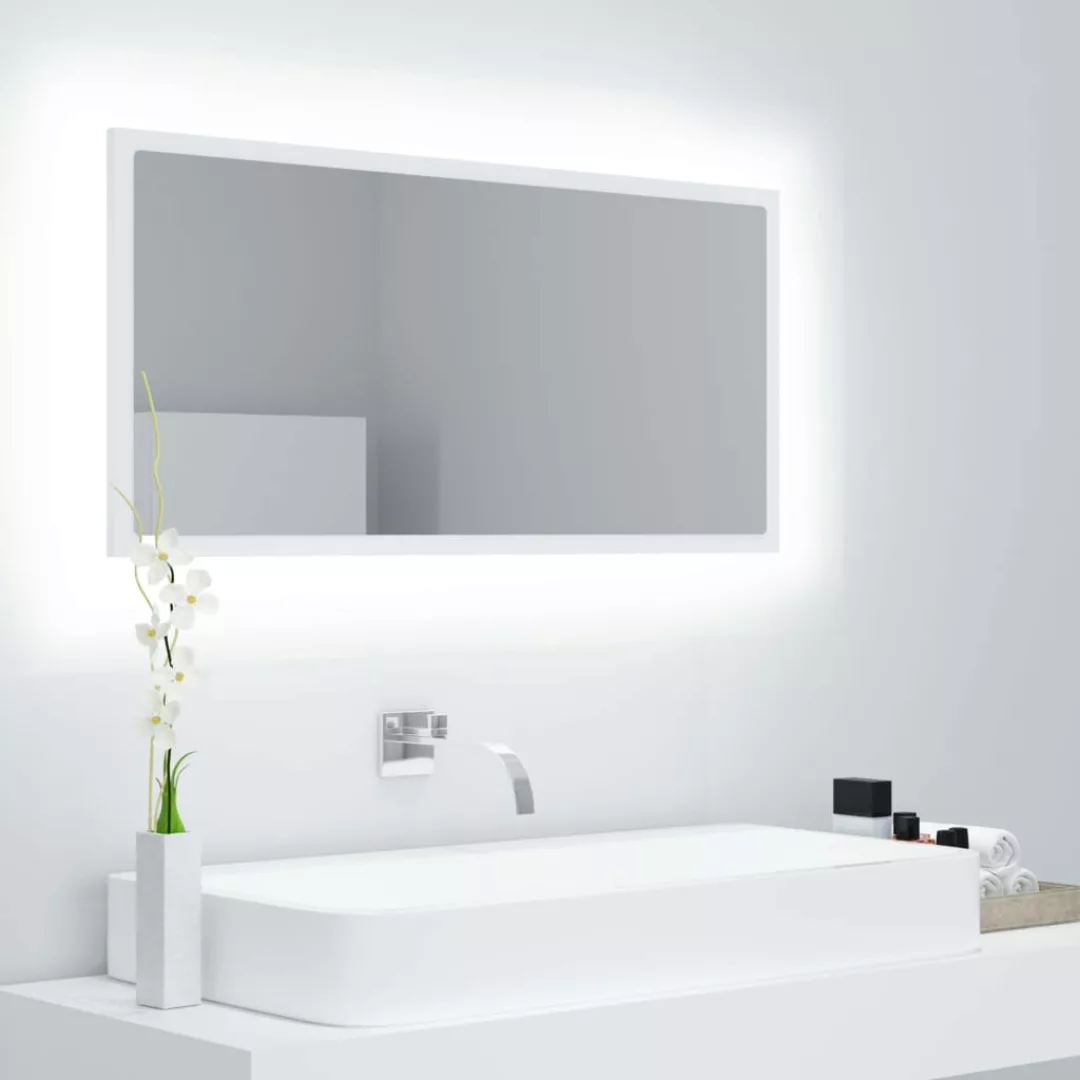 Led-badspiegel Weiß 90x8,5x37 Cm Spanplatte günstig online kaufen