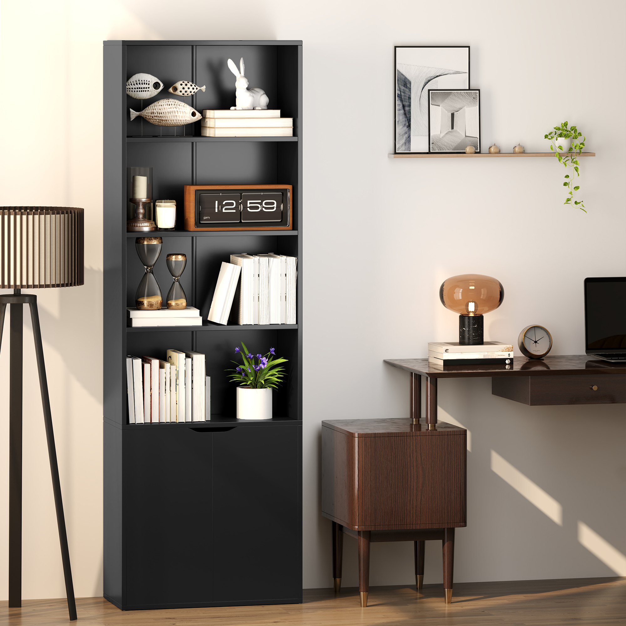 HOMCOM Bücherregal Aufbewahrungsregal Bücherregal mit 4 offenen Fächern und günstig online kaufen