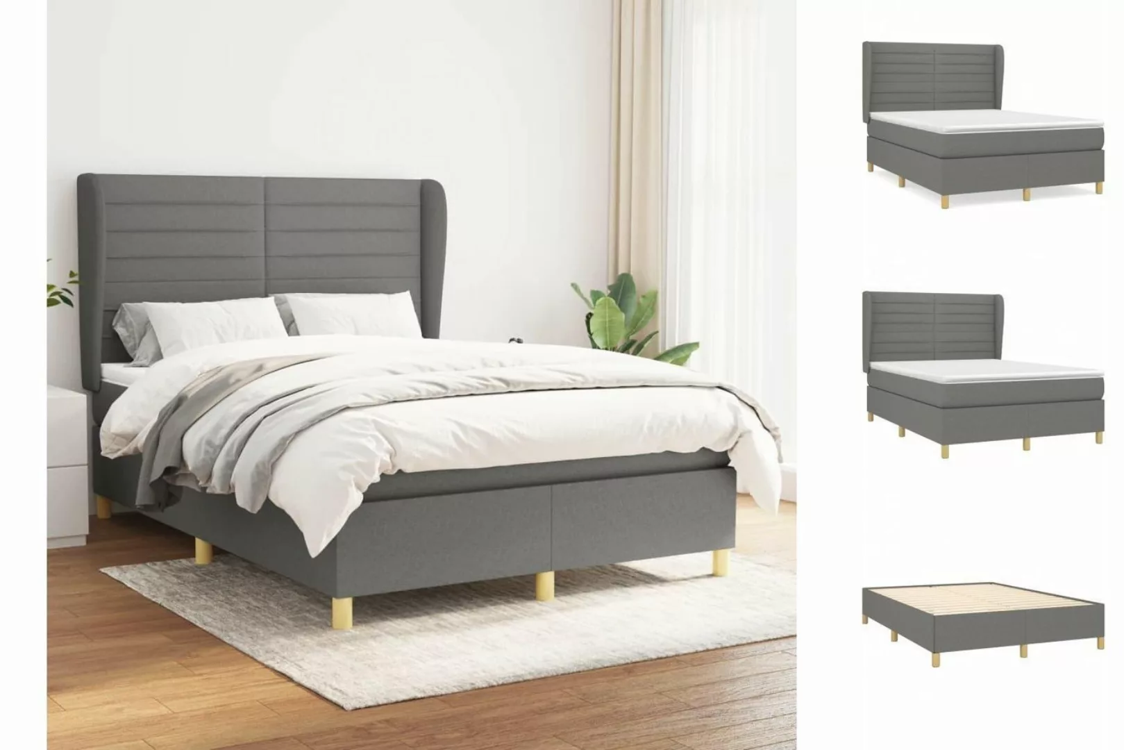 vidaXL Boxspringbett Bett Boxspringbett mit Matratze & Topper Stoff verschi günstig online kaufen