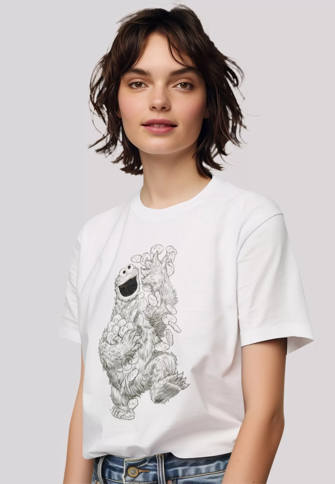 F4NT4STIC T-Shirt "Sesamstraße Cookie Monster Pencil Drawing", Premium Qual günstig online kaufen