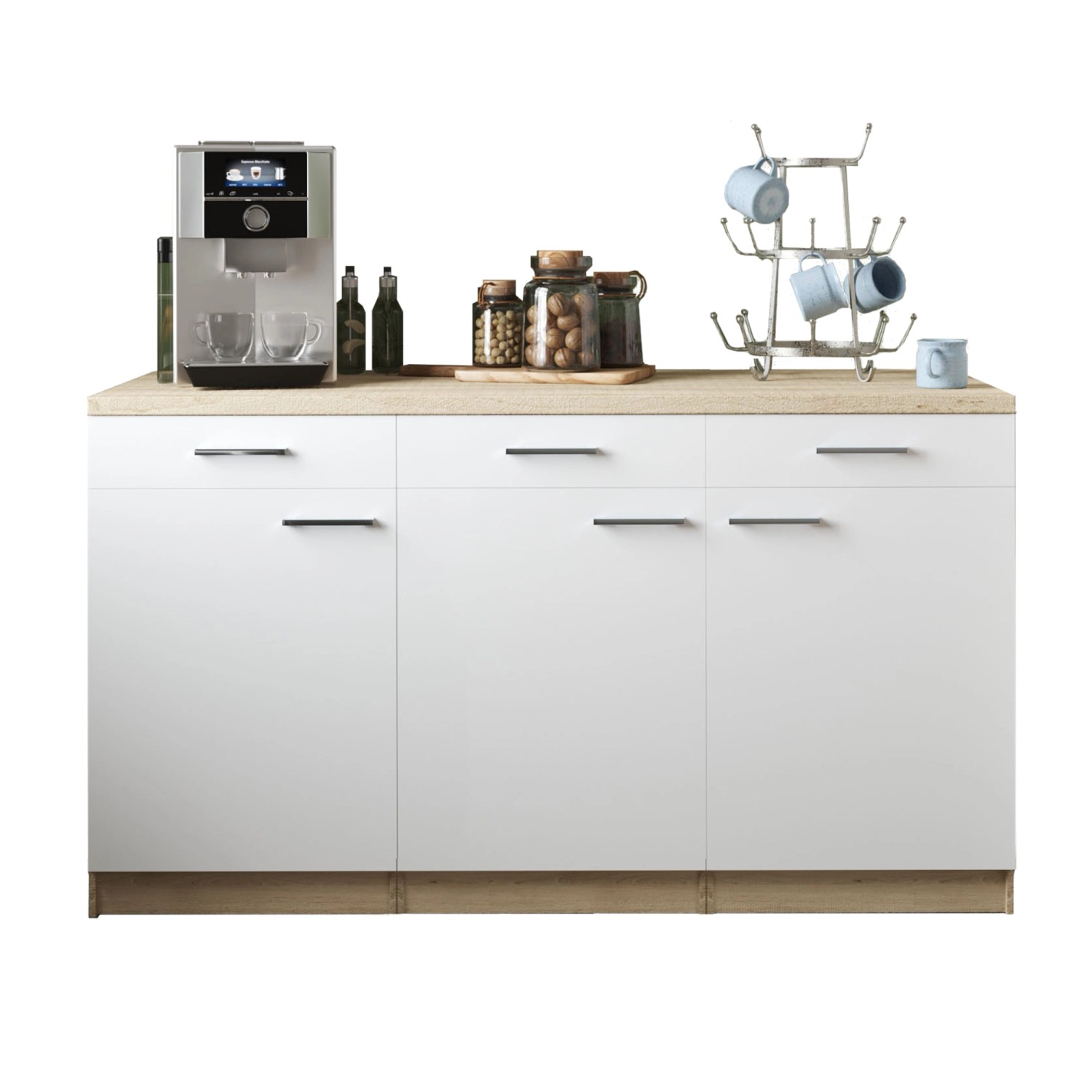 Respekta Küchenmöbel-Set 13 Merle 150 cm Weiß günstig online kaufen