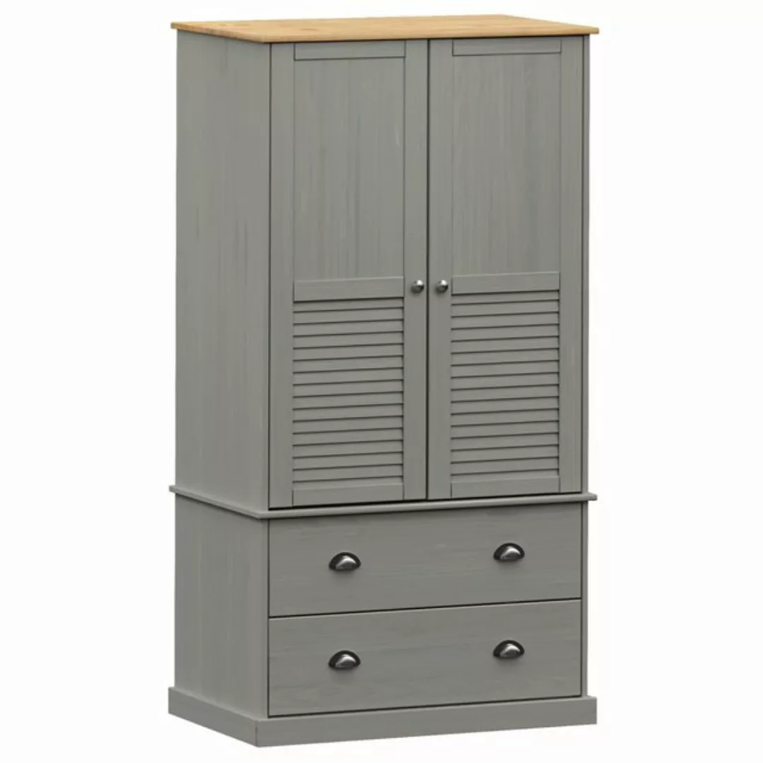 vidaXL Kleiderschrank Kleiderschrank VIGO Grau 90x55x176 cm Massivholz Kief günstig online kaufen