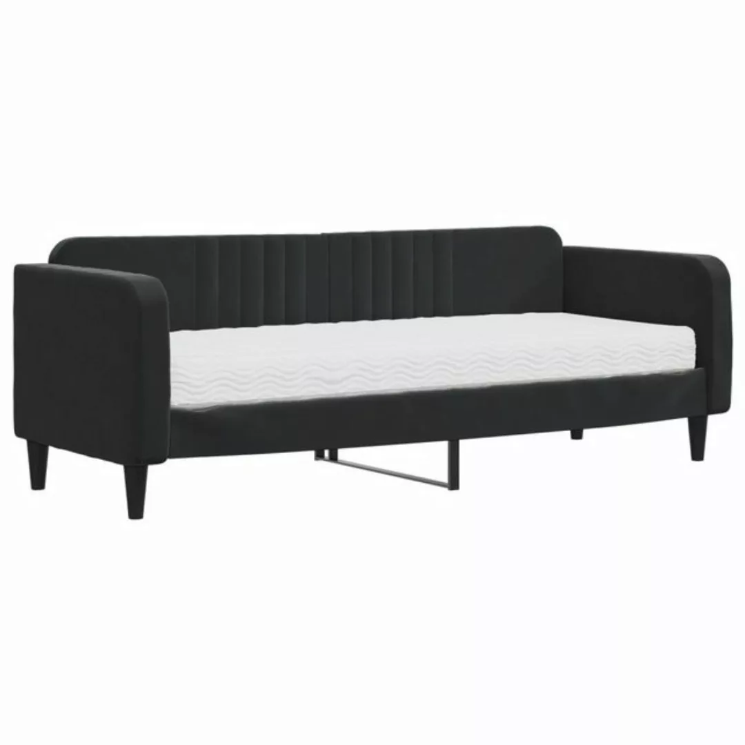 furnicato Bett Tagesbett mit Matratze Schwarz 80x200 cm Samt günstig online kaufen