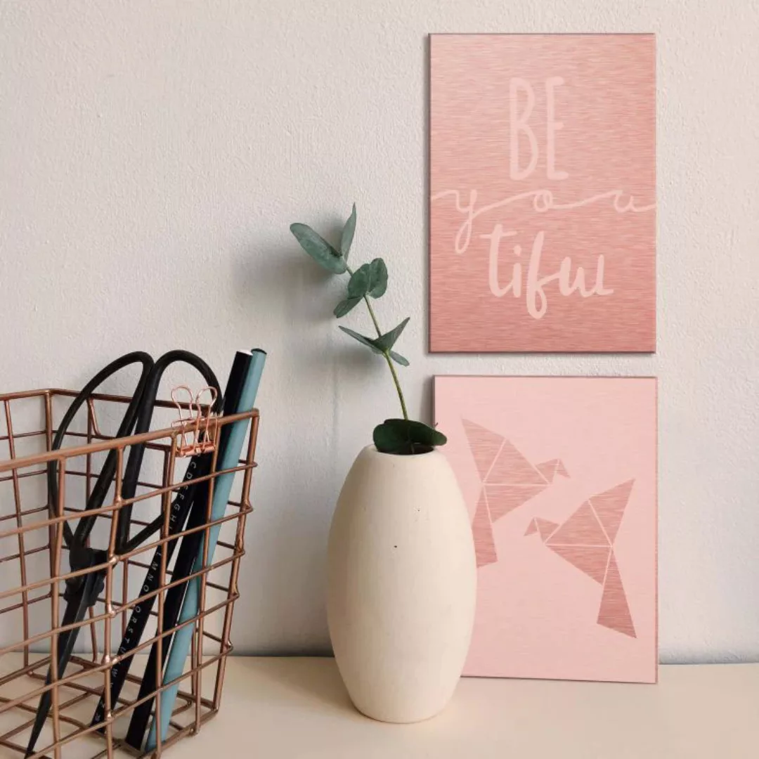 Wall-Art Mehrteilige Bilder "Origami Vogel Be you tiful", (Set, 2 St.), Met günstig online kaufen