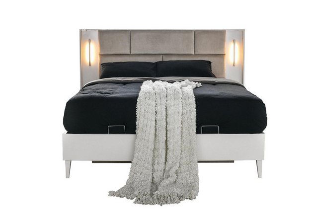 JVmoebel Bett Modern Bettrahmen Bett Holzbett Weiß Grau Schlafzimmer (1-tlg günstig online kaufen
