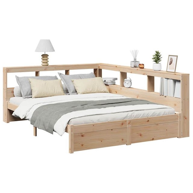 vidaXL Bett Massivholzbett mit Regal ohne Matratze 135x190 cm Kiefernholz günstig online kaufen