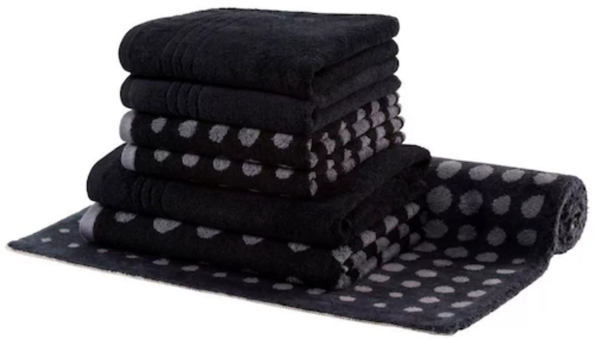 Egeria Handtuch Set »DOT«, (7 St., 4 Handtücher (50x100 cm)-2 Duschtücher ( günstig online kaufen