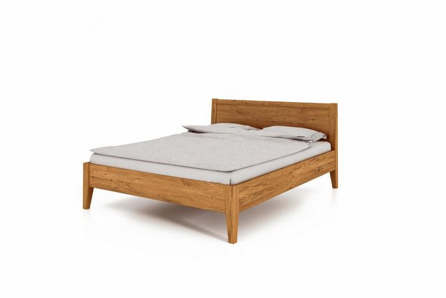 Natur24 Einzelbett Bett Sydo 7 Wildeiche massiv 120x200cm mit Holzkopfteil günstig online kaufen