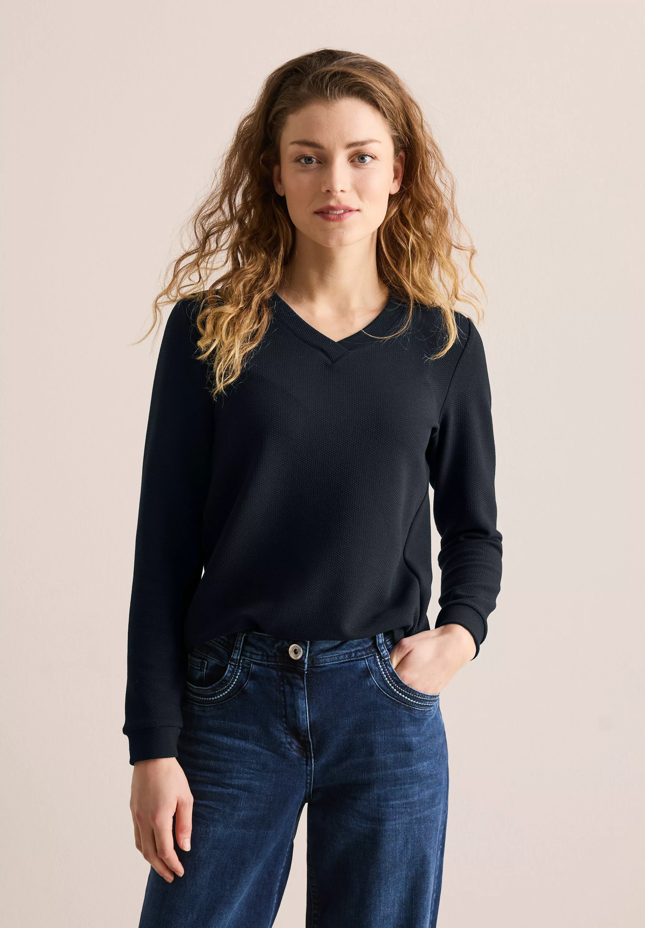 Cecil Langarmshirt, aus softem Materialmix günstig online kaufen