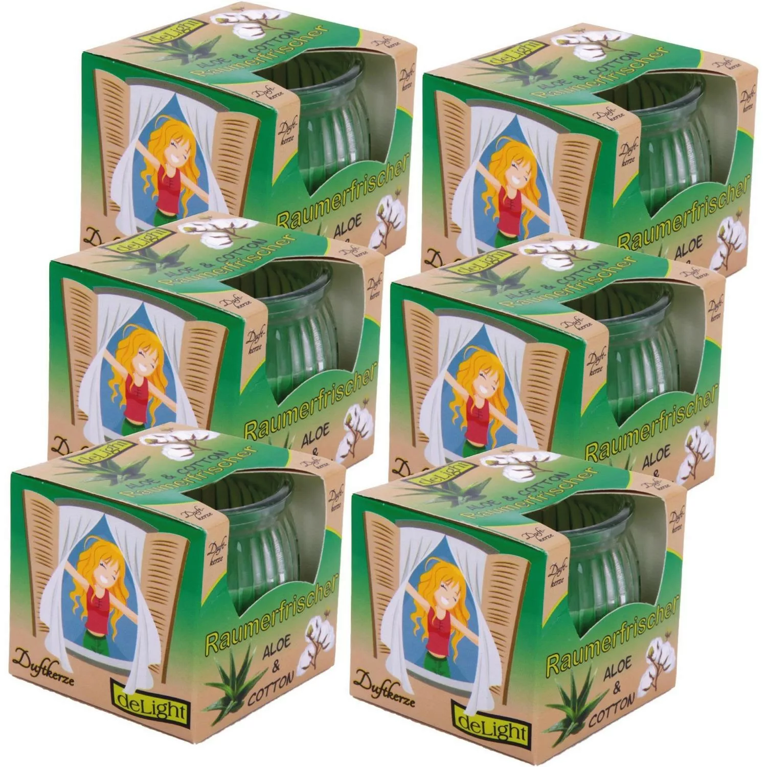 HS Candle Duftkerzen Raumerfrischer 6er Pack Raumerfrischer Aloe Cotton günstig online kaufen