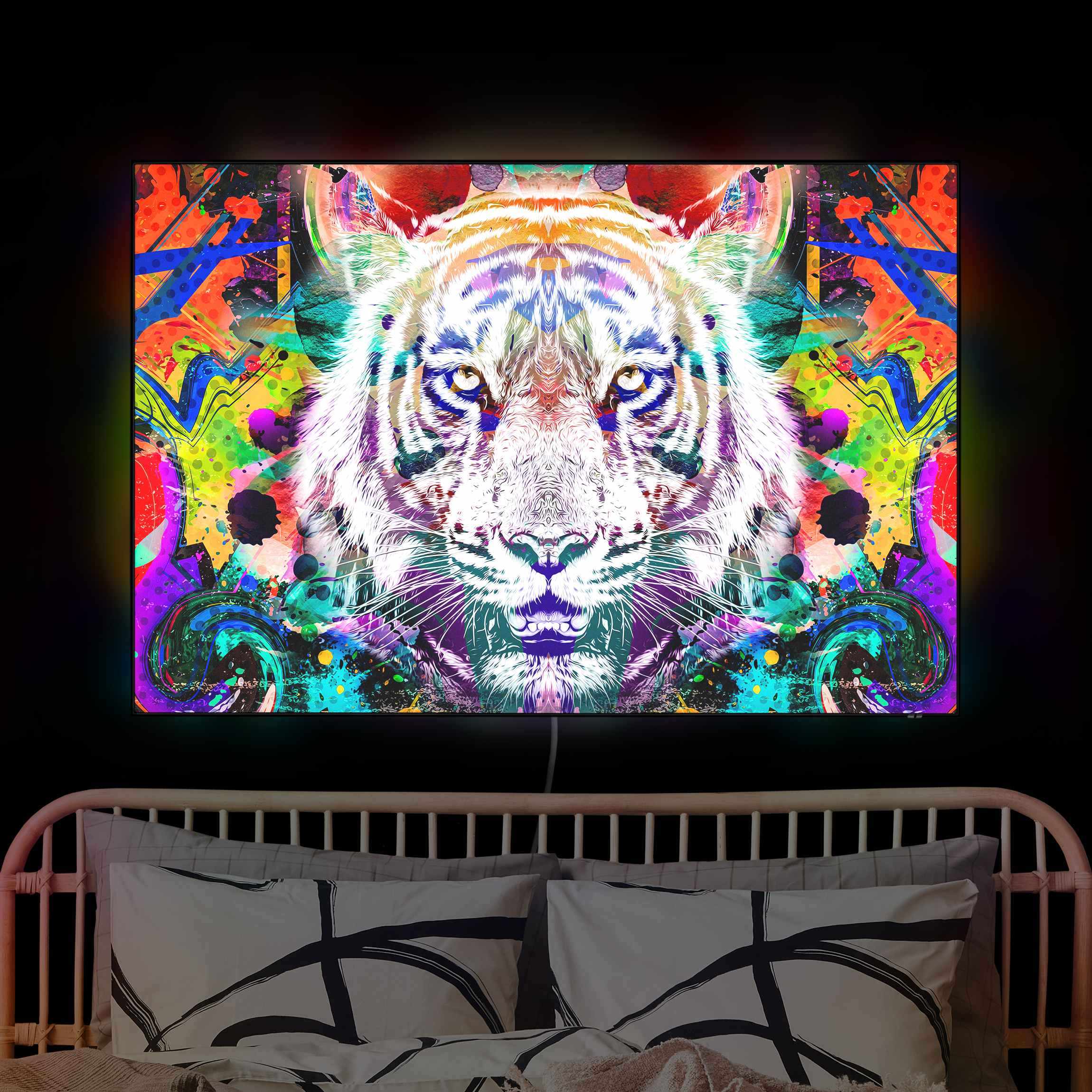 LED-Wechselbild Street Art Tiger günstig online kaufen