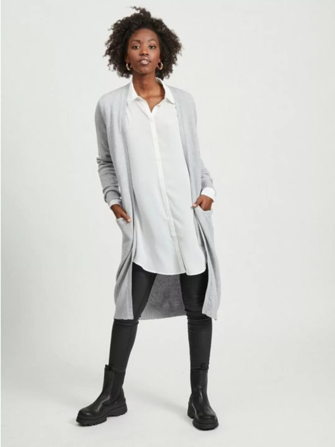 Vila Longstrickjacke "VIRIL LONG L/S KNIT CARDIGAN - NOOS", in knielanger F günstig online kaufen