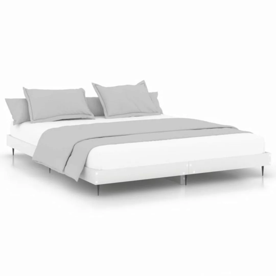 furnicato Bett Bettgestell Weiß 160x200 cm Holzwerkstoff günstig online kaufen