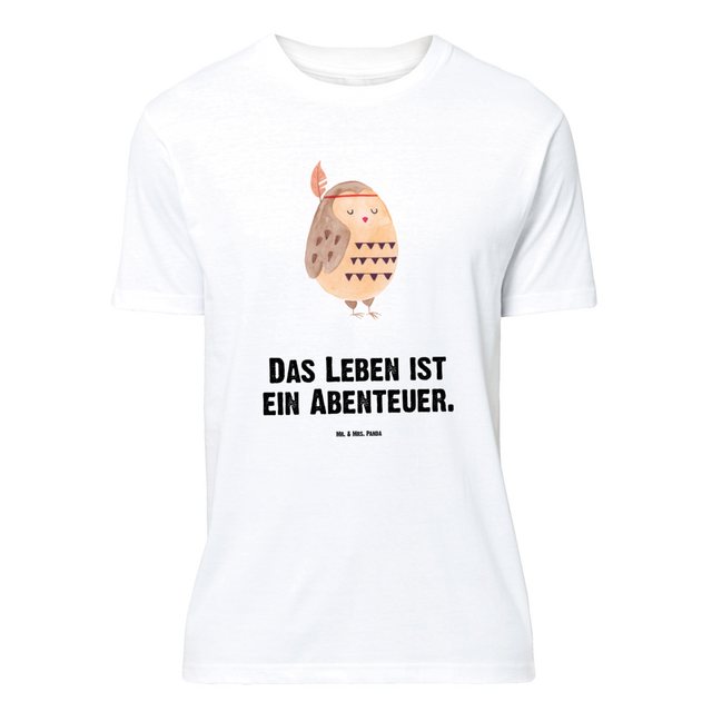 Mr. & Mrs. Panda T-Shirt Eule Federschmuck - Weiß - Geschenk, Lustiges T-Sh günstig online kaufen