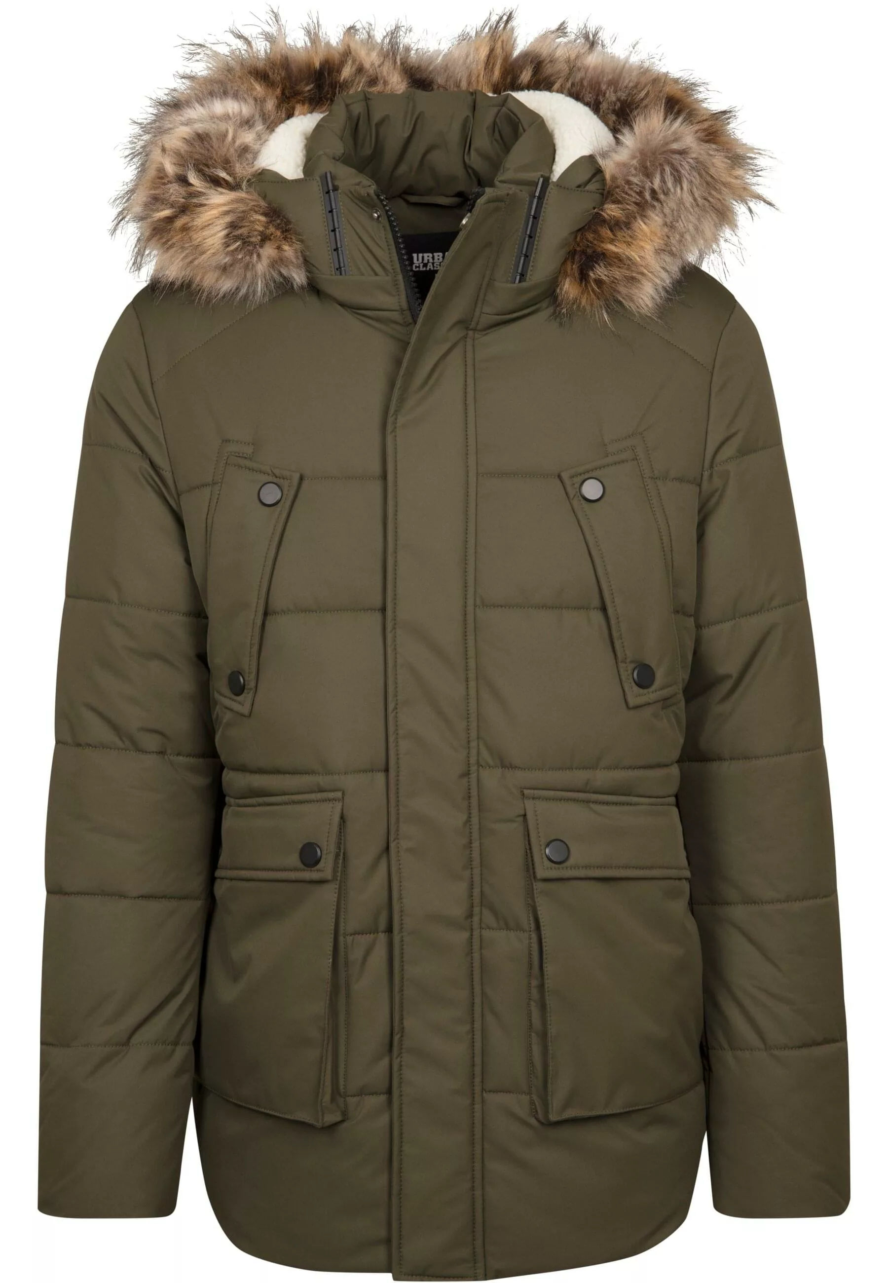 URBAN CLASSICS Winterjacke "Urban Classics Herren Faux Fur Hooded Jacket", günstig online kaufen