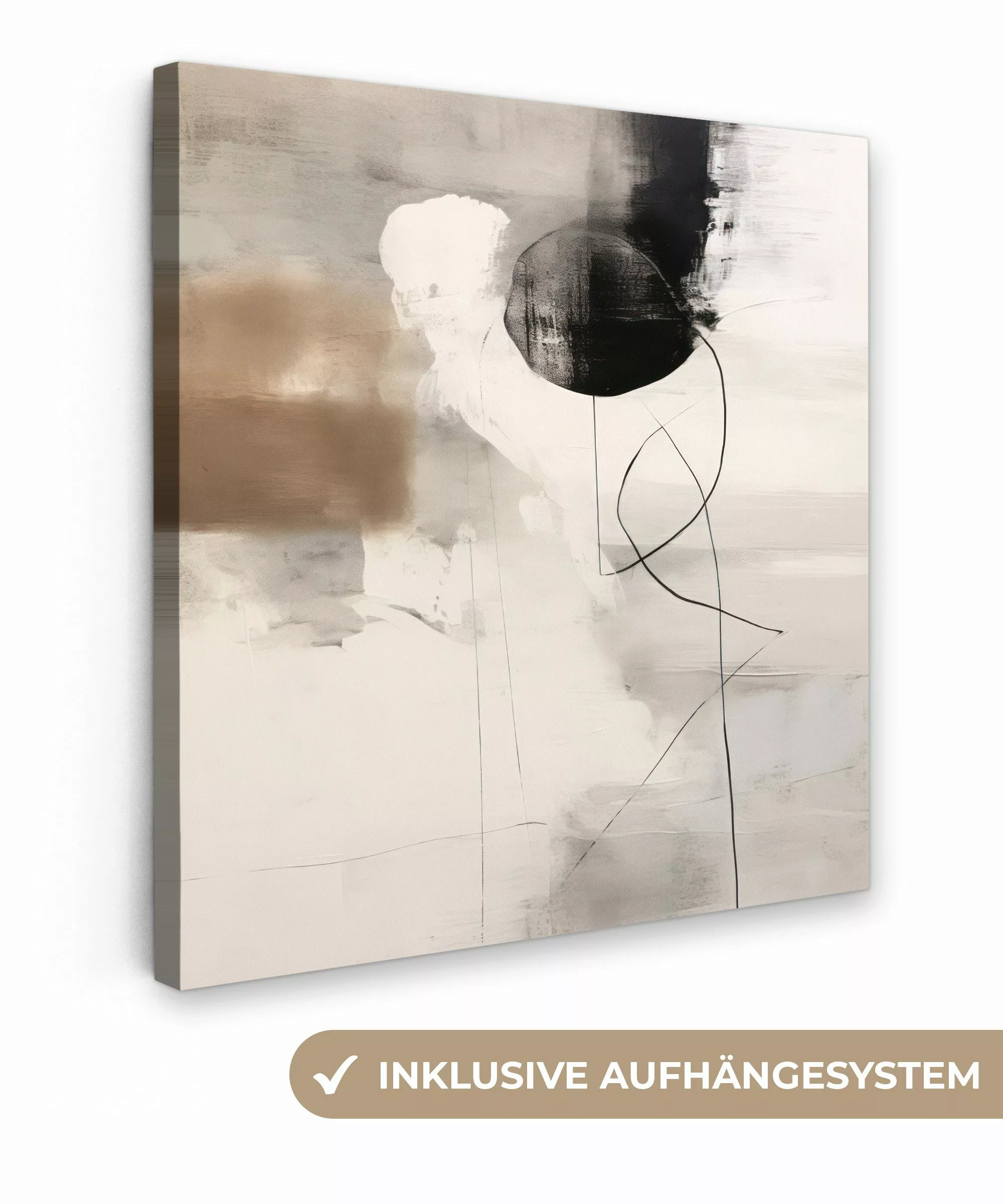 OneMillionCanvasses® Leinwandbild Abstrakte Kunst - Grau günstig online kaufen