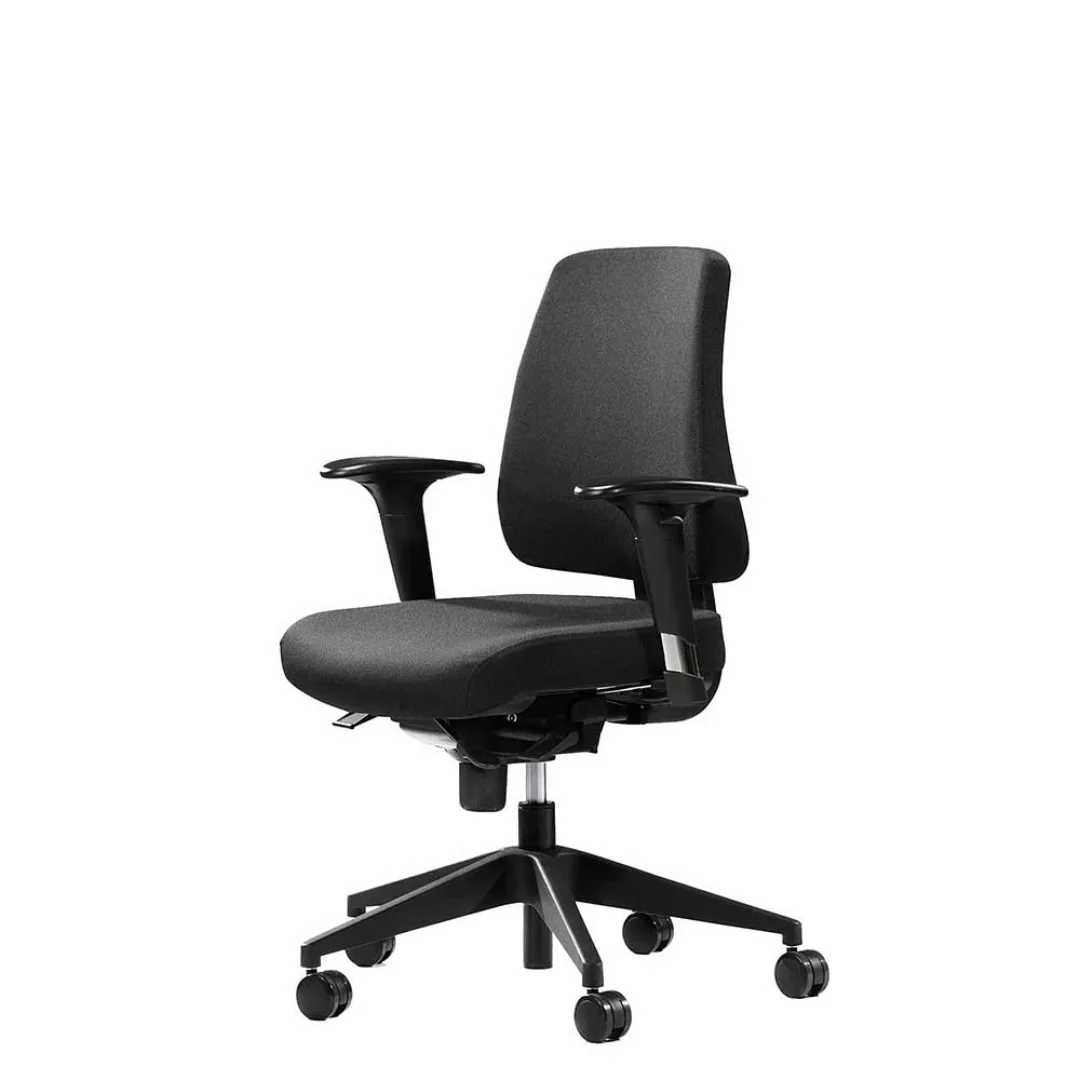Schreibtischdrehstuhl schwarz mit höhenverstellbarem Sitz Armlehnen günstig online kaufen