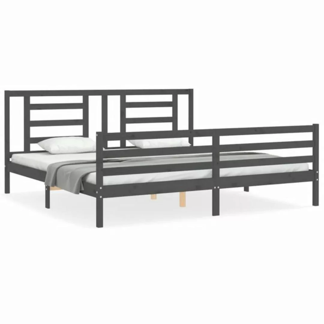 vidaXL Bett Massivholzbett mit Kopfteil Schwarz 200x200 cm günstig online kaufen