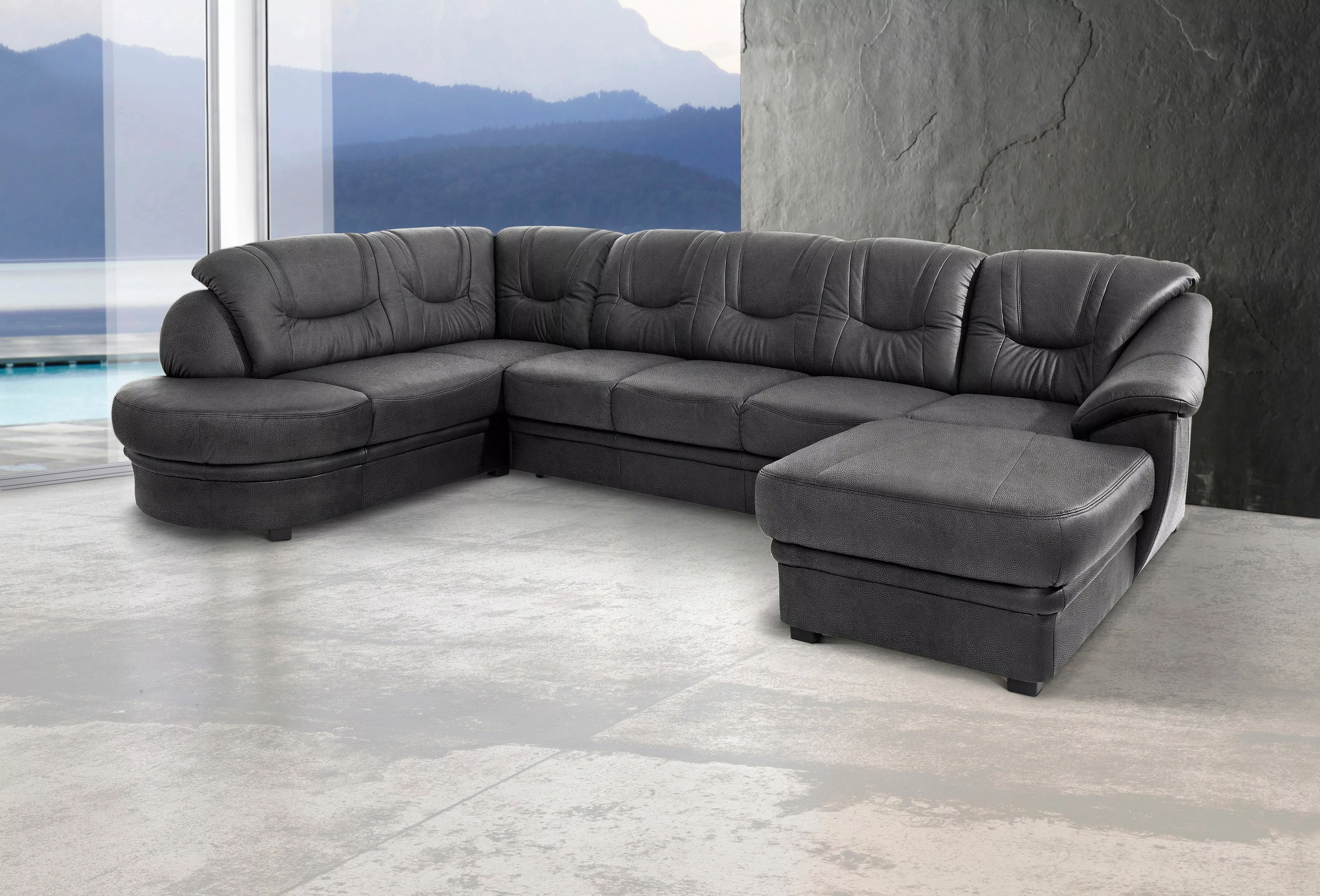 sit&more Wohnlandschaft "Riva U-Form", wahlweise mit Bettfunktion günstig online kaufen