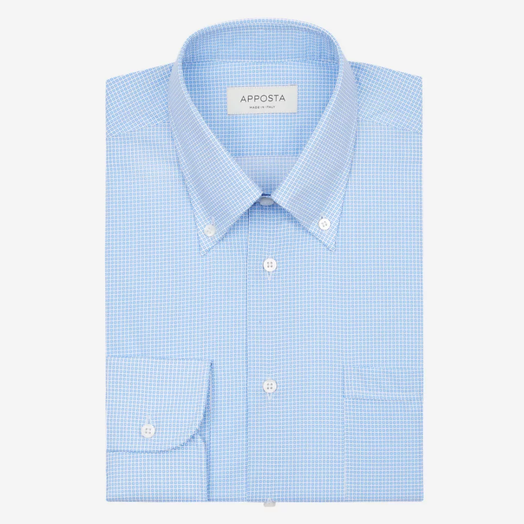 Hemd  gemustert  hellblau 100% reine baumwolle popeline, kragenform  button günstig online kaufen
