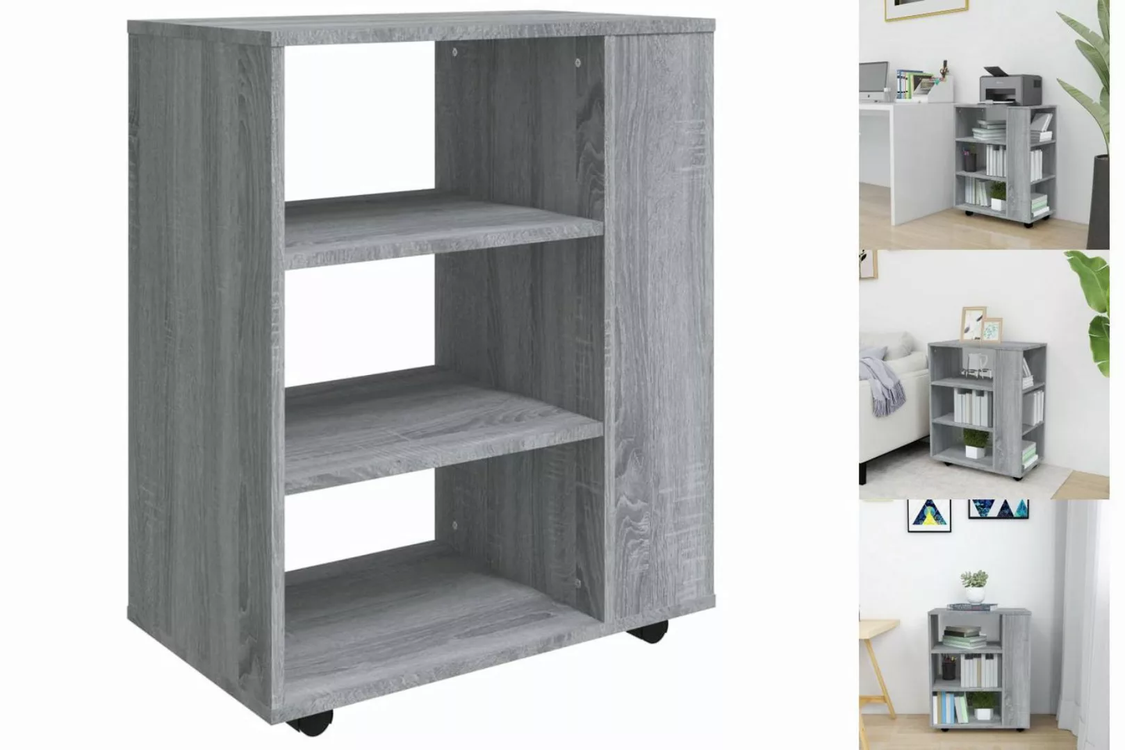 vidaXL Aktenschrank Rollschrank Grau Sonoma 60x35x75 cm Spanplatte günstig online kaufen