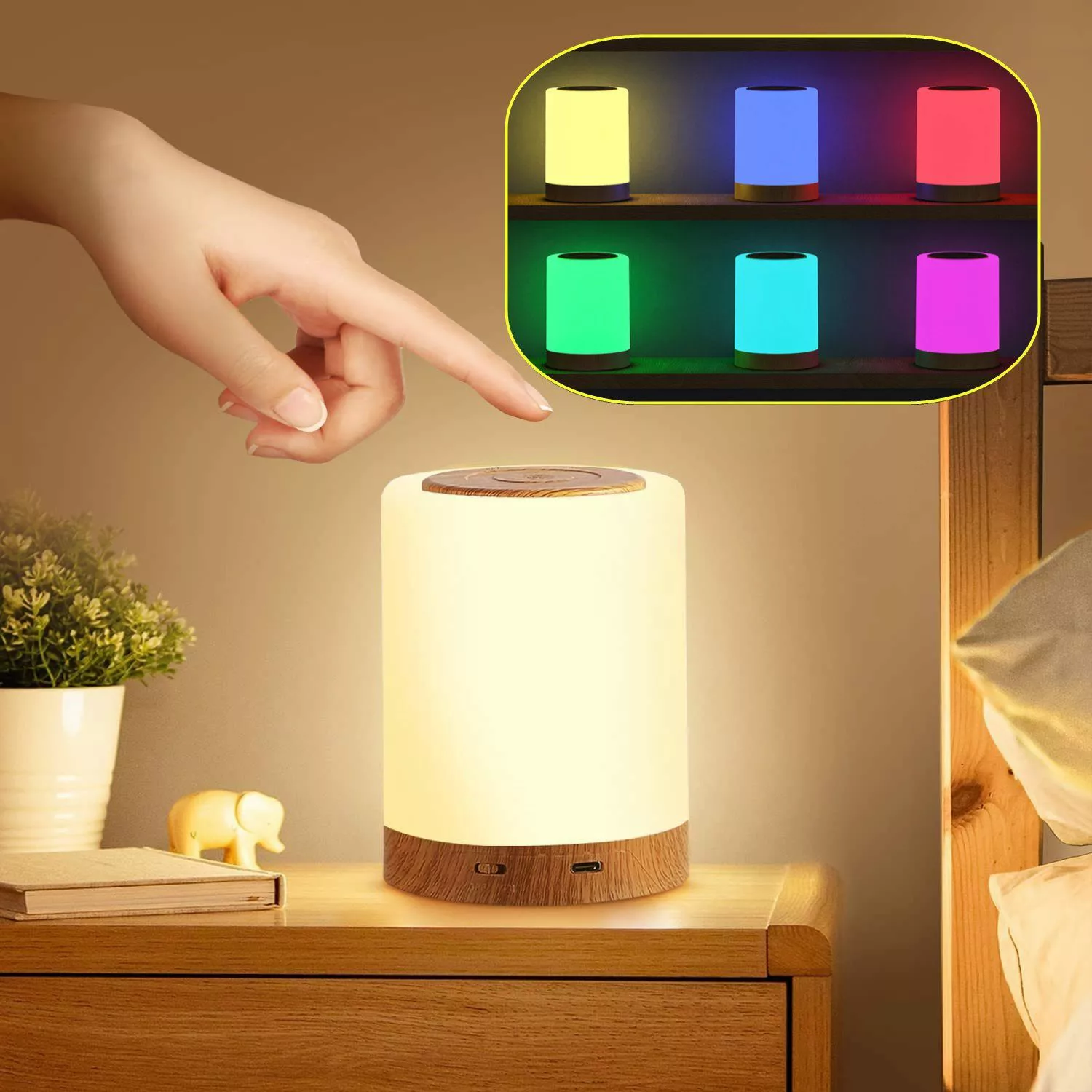 WILGOON LED Nachtlicht Nachttischlampe, USB Touch günstig online kaufen