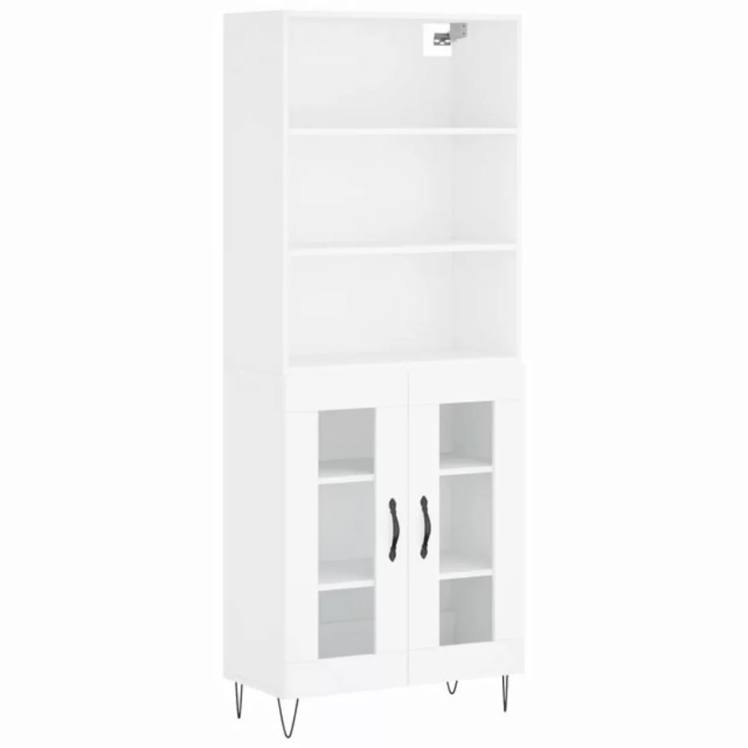 vidaXL Vitrine Highboard Weiß 69,5x34x180 cm Spanplatte Glas Vitrine günstig online kaufen