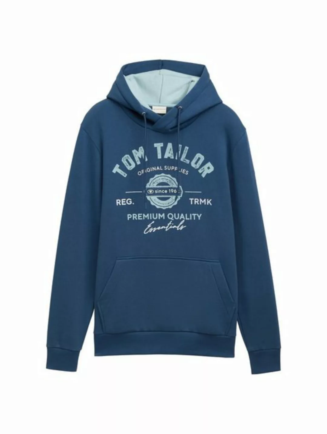 TOM TAILOR Sweatshirt hoodie with print, nighttime blue günstig online kaufen