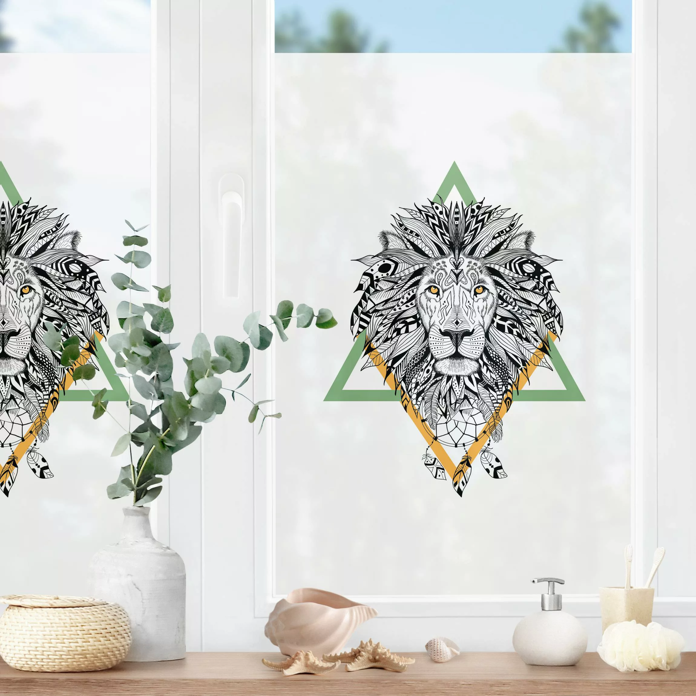 Fensterfolie Boho Löwe mit Traumfänger günstig online kaufen