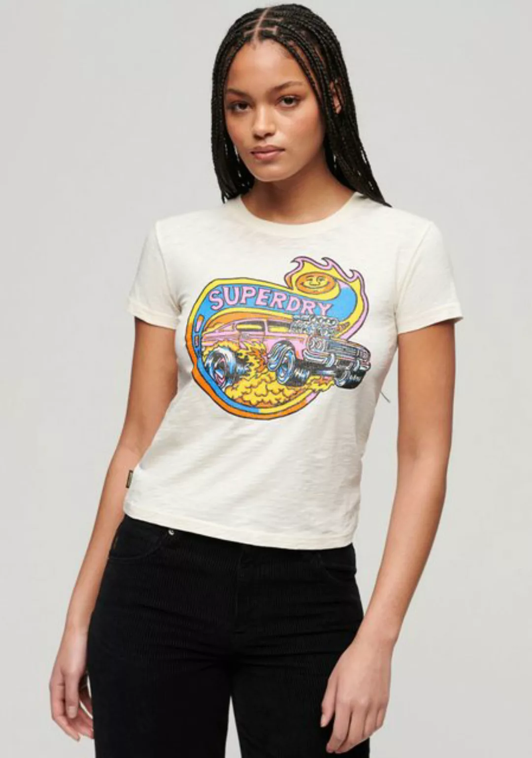 Superdry Print-Shirt NEON MOTOR GRAPHIC FITTED TEE günstig online kaufen