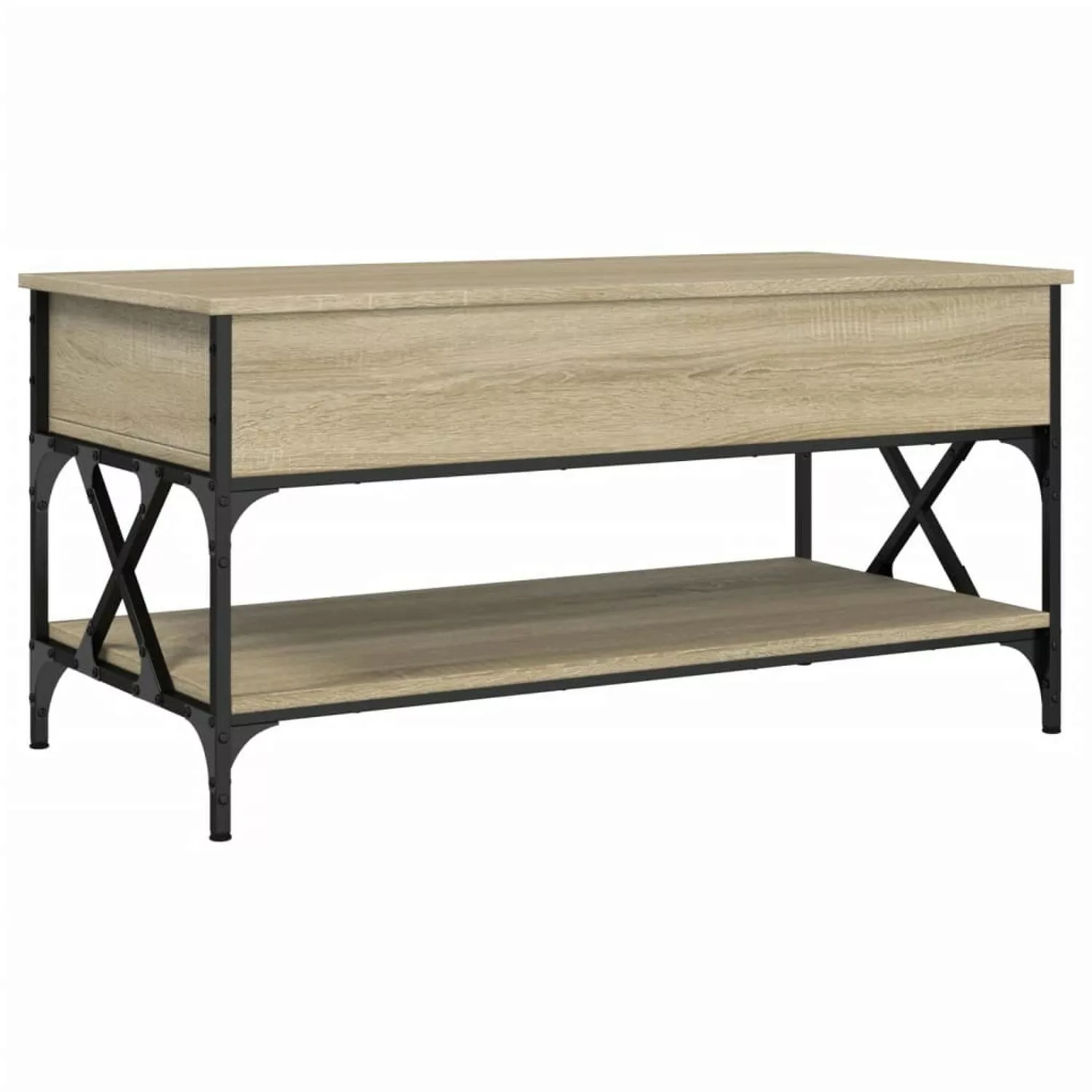 vidaXL Couchtisch Sonoma-Eiche 100x50x50 cm Holzwerkstoff und Metall günstig online kaufen