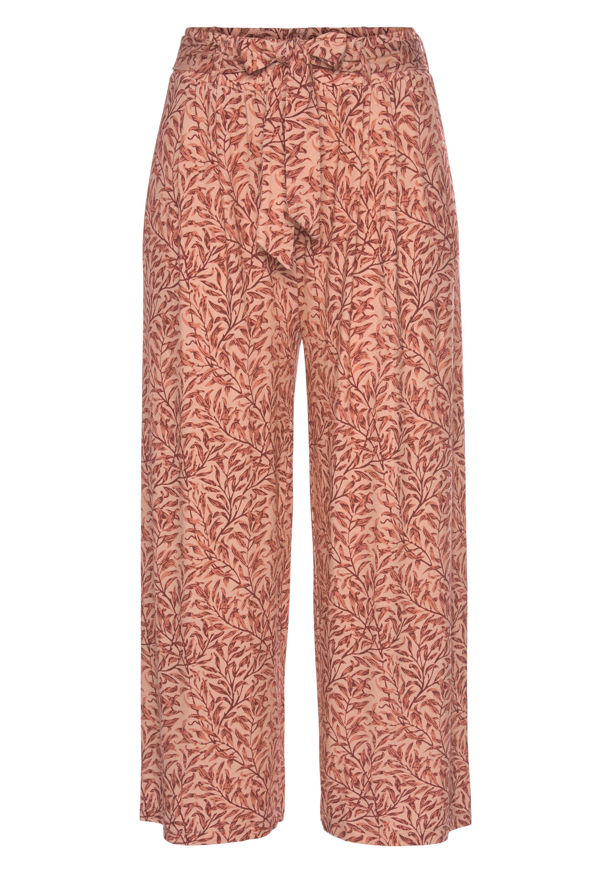 Beachtime Culotte (mit Bindegürtel) mit Blätterdruck günstig online kaufen